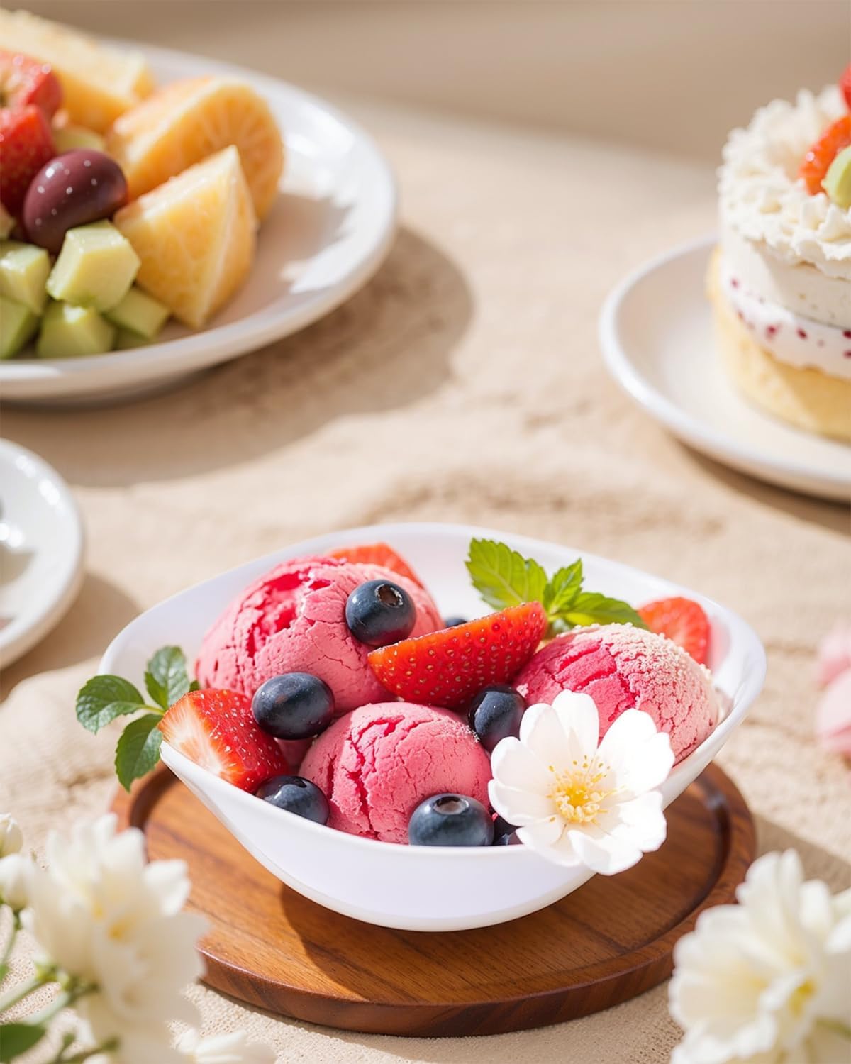 bUCLA 50Pack White Plastic Serving Bowls - 16oz Disposable Serving Bowls for Party Dessert/Ice Cream/Salsa/Snack - Image 3