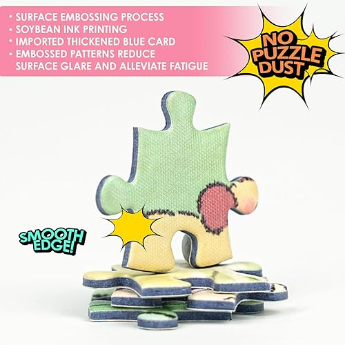 Vista 66 de MOMIBOOK Rompecabezas de 1000 piezas para adultos, rompecabezas de Civet Cat River View, imagen de pintura, rompecabezas de gato chino, desafiante