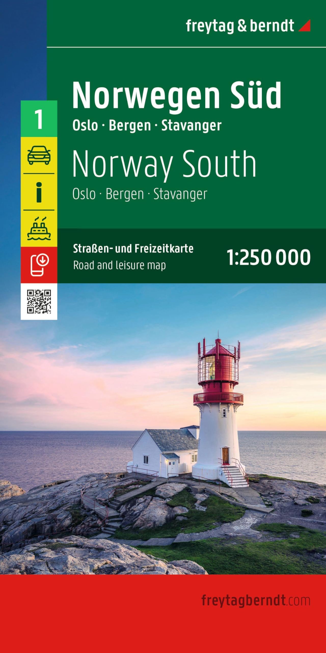 Norway South Road and Leisure Map: Oslo - Bergen - Stavanger (F&B Wegenkaarten)