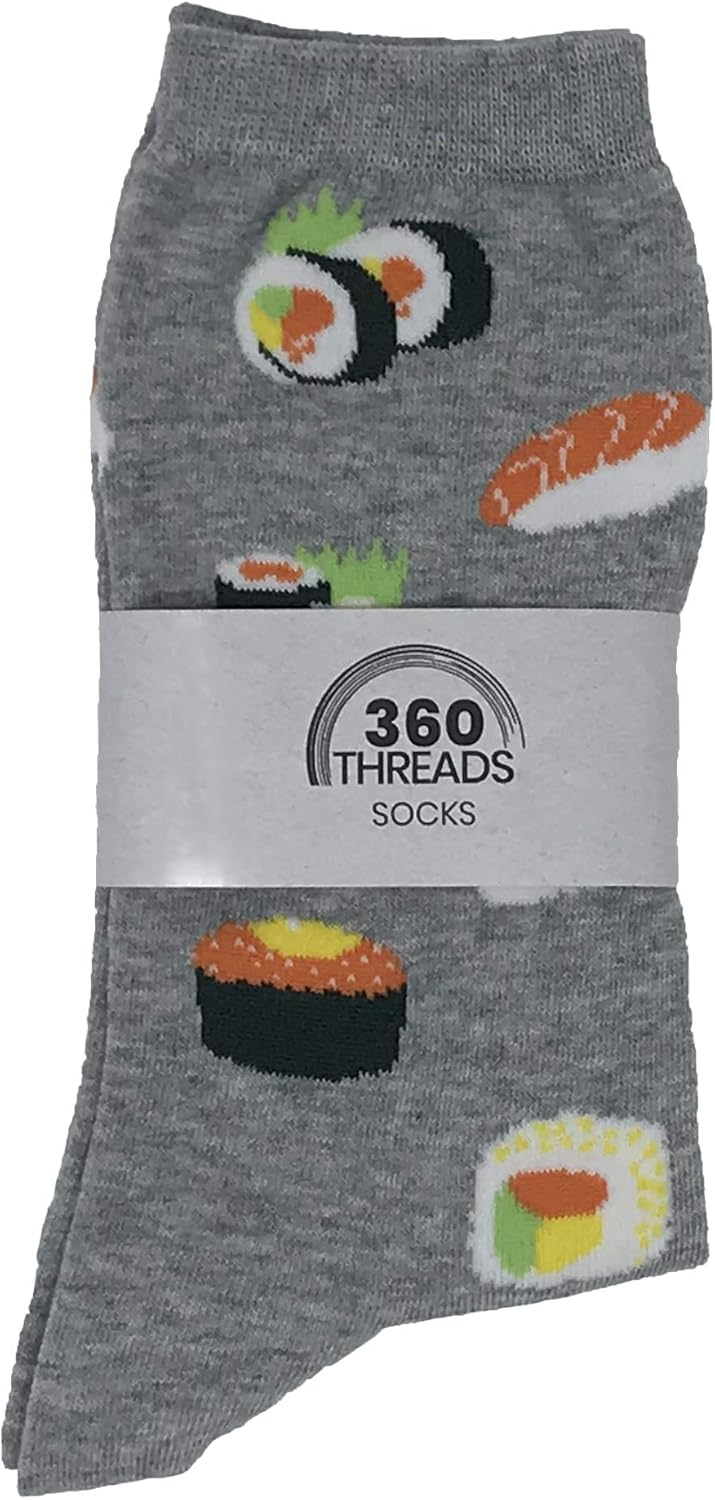 Women Novelty Socks Crew 2 Pair Set Prints Best #1 Mom Food - Image 3