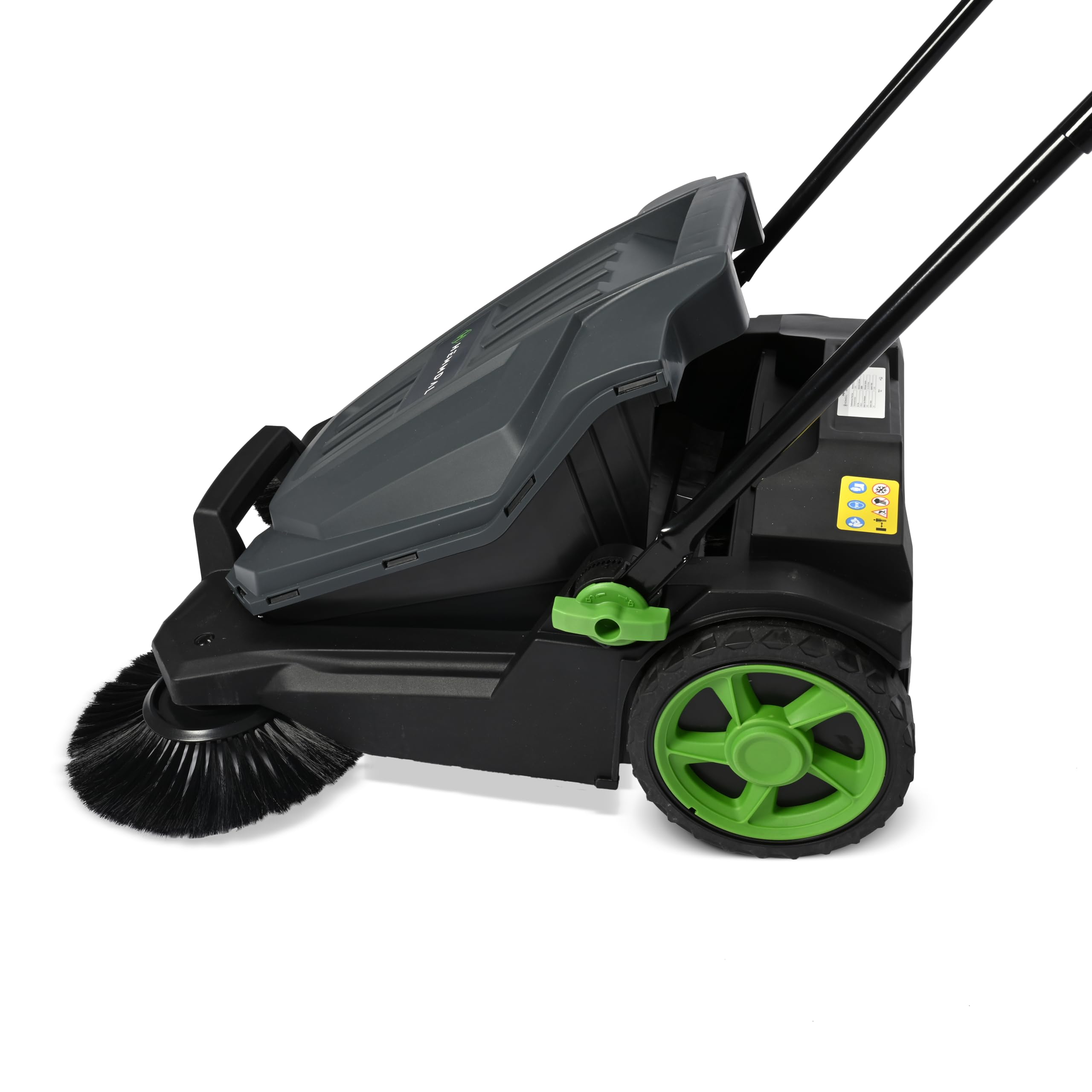 HEMMDAL Kehrmaschine HKM65 manuell | 65 cm Kehrbreite | 2.600 m²/h Kehrleistung | 20 l Behälter | Grau | für trockene Oberflächen im Außenbereich | höhenverstellbarer Soft-Griff | Handkehrmaschine