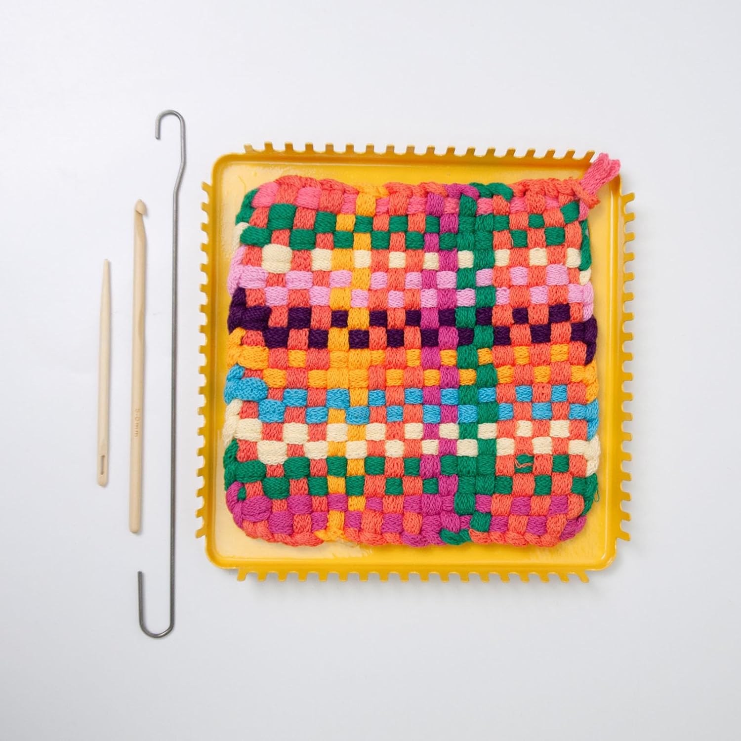 Square Shape Metal Weaving Board 18 Prongs for Hand Knitting Granny Scarves Yarn Craft Knitting Frame