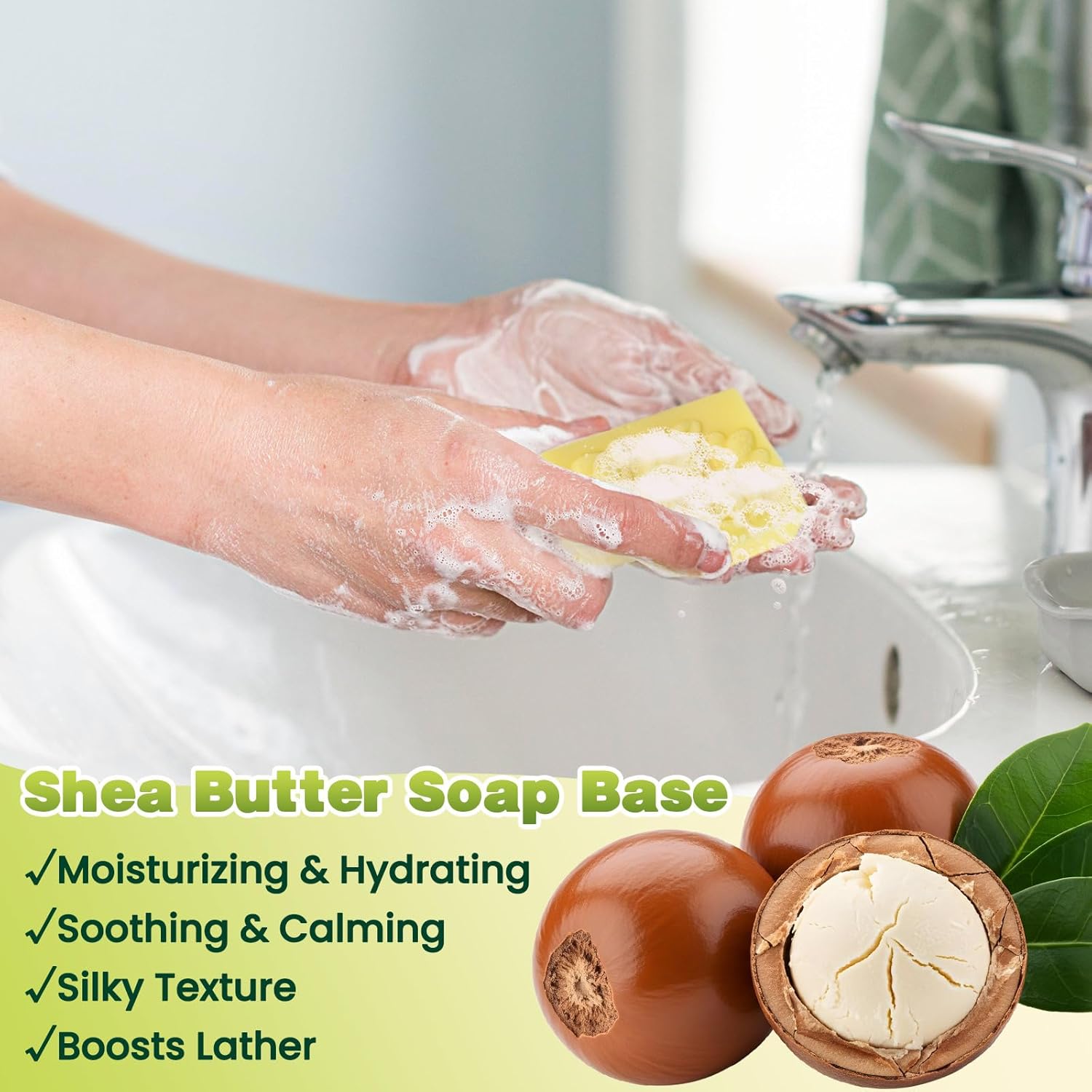 Soap Making Kit- Soap Making Kit for Adults, DIY Soap Making Supplies with Shea Butter Glycerin Melt and Pour Base, Silicone Molds, Dried Flowers, DIY Craft for Beginners Gift for Women