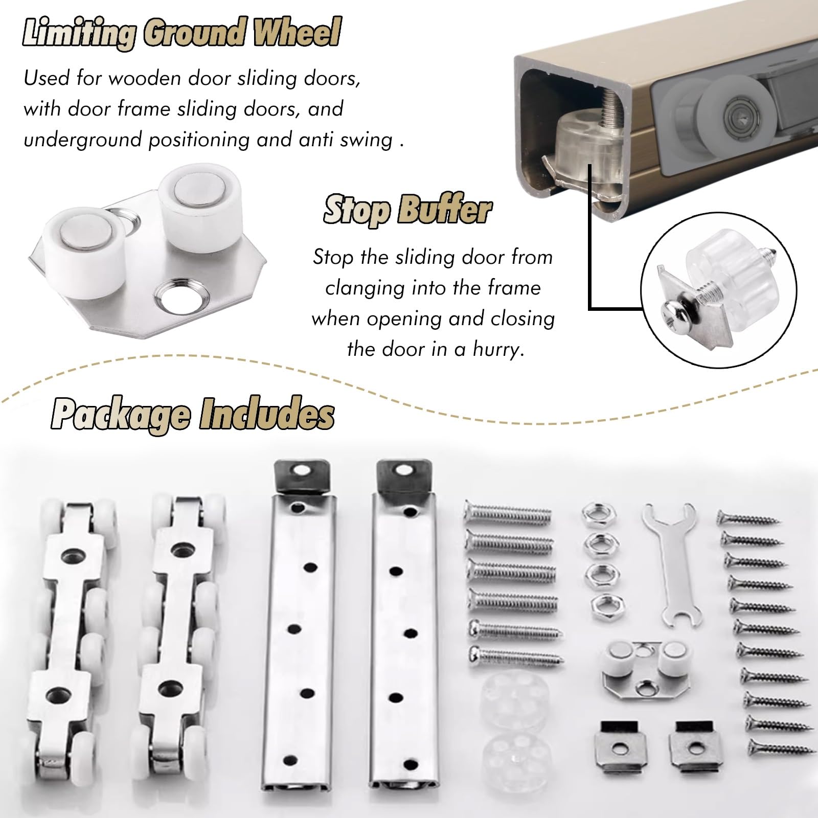 Sliding Door Track Gear System 120kg - 2000mm - Heavy Duty Top Hung Kit Set | UK