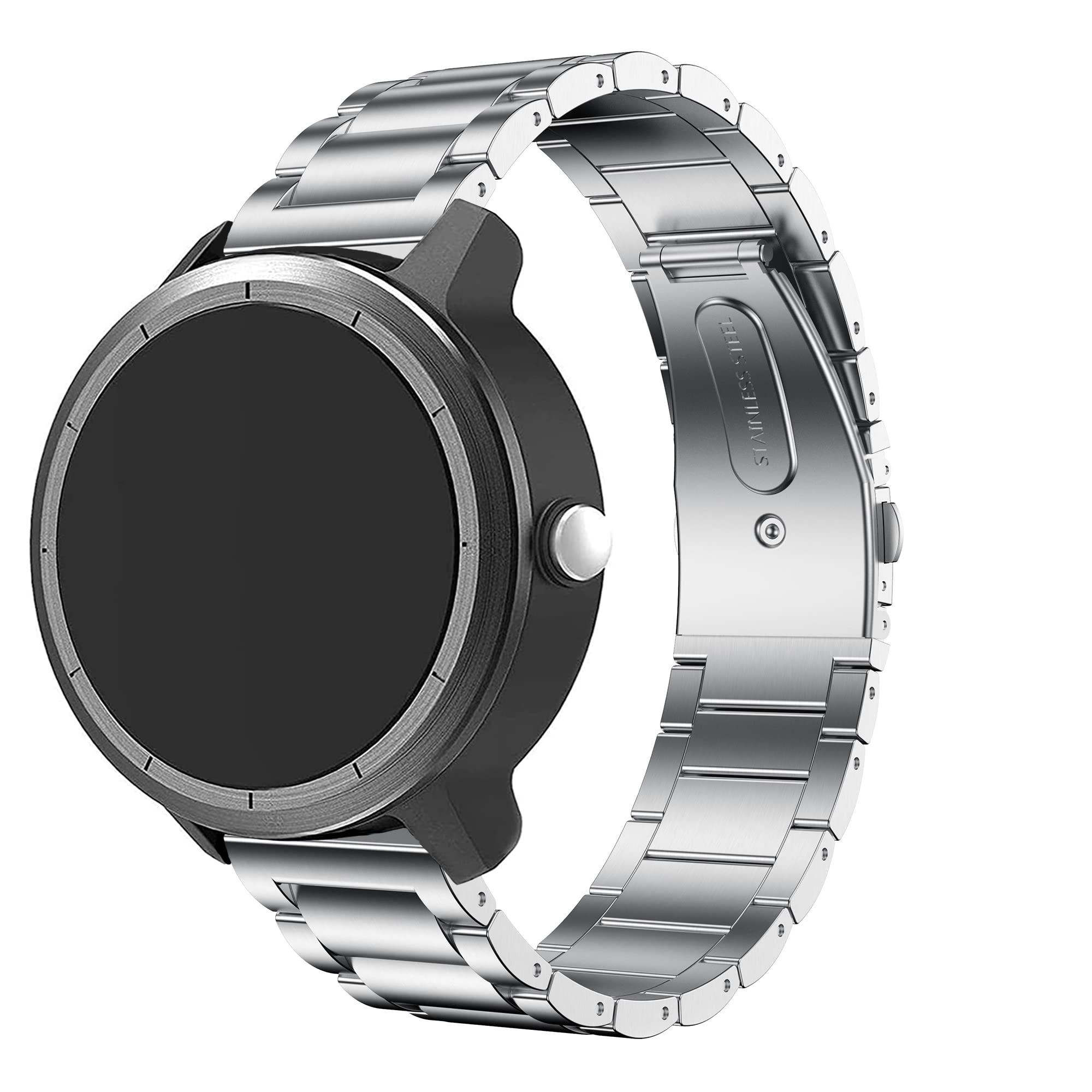 Para Garmin Vivoactive 5 correas de reloj, 6/3, 20 mm milanés y correa de metal de acero inoxidable para Venu/Venu Sq/Forerunner 645/245 Smartwatch, negro