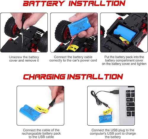 Miniatura 5 de LIZHOUMIL Auto a control remoto, escala 120, auto de acrobacias a control remoto, 2WD de alta velocidad de 25 Mph, camión monstruo eléctrico