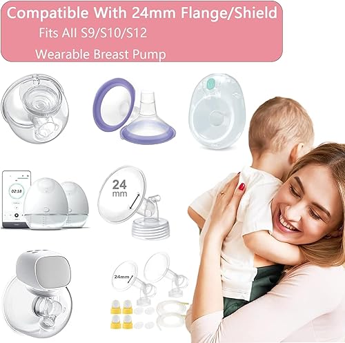 Miniatura 7 de Inserto de brida de silicona de 13/15/17/19/0.827 in, compatible con Medela, Momcozy S9/S10/S12 inserto de brida de extractor de leche portátil