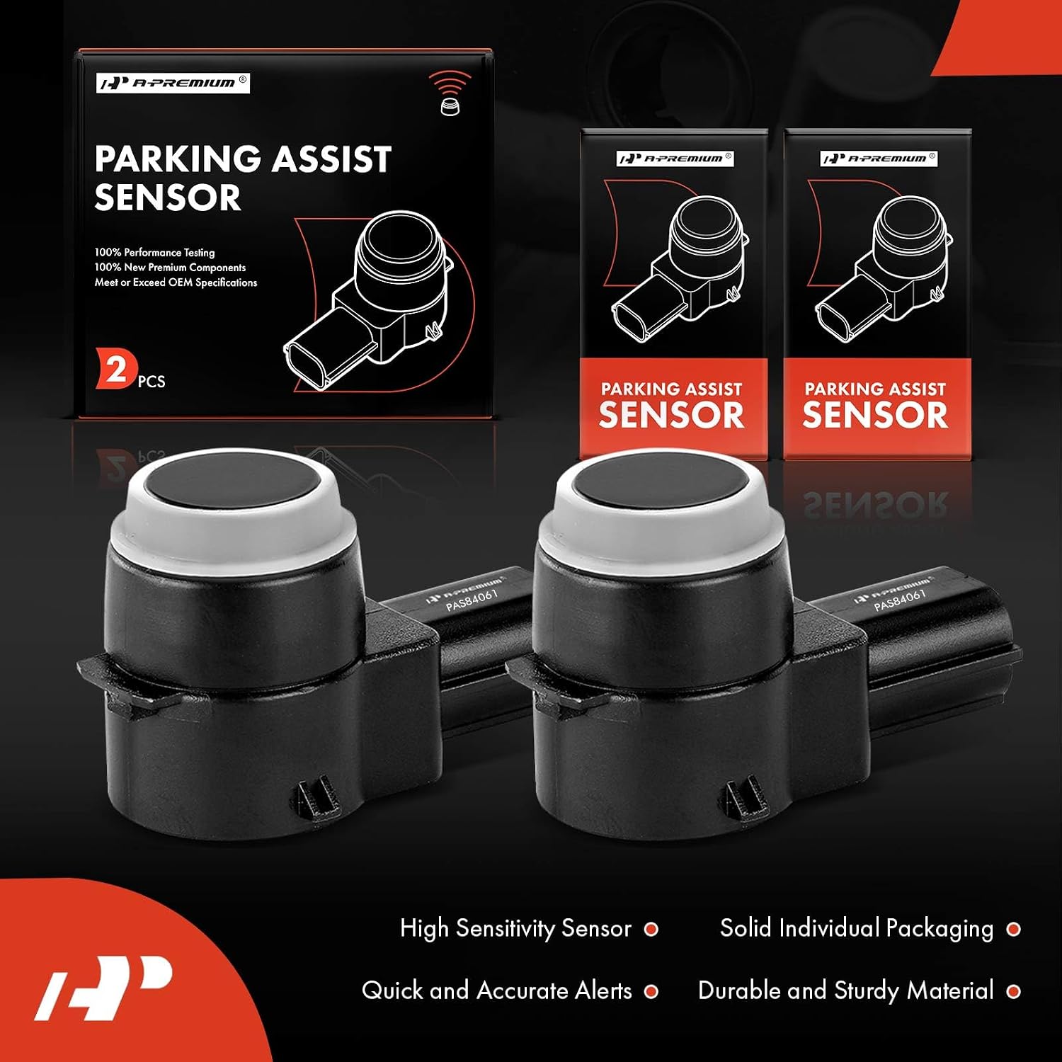 A-Premium 2-PC Reverse Backup Parking Assist Sensor Compatible with Select Chevrolet, GMC, Buick and Cadillac Models - Equinox, Cruze, Terrain, Camaro, Encore, Trax, Regal, XTS, Volt, Cascada, ELR