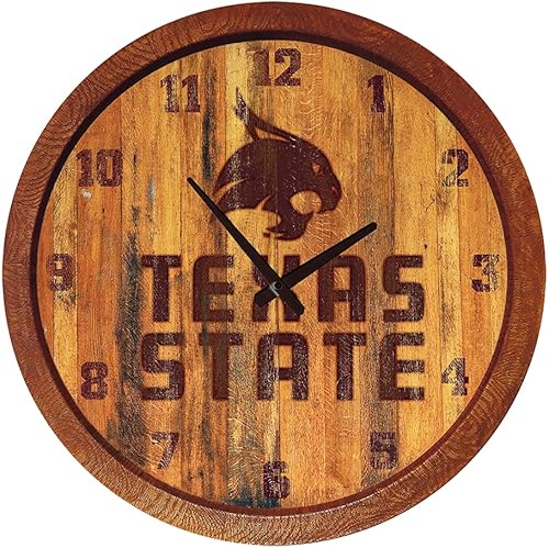 Miniatura 269 de The Fan-Brand NCAA Oklahoma Sooners: Faux Barrel Top Wall Clock Sports Team Bar Sign Décor - Home Man Cave, Party Decoration - Made On Demand
