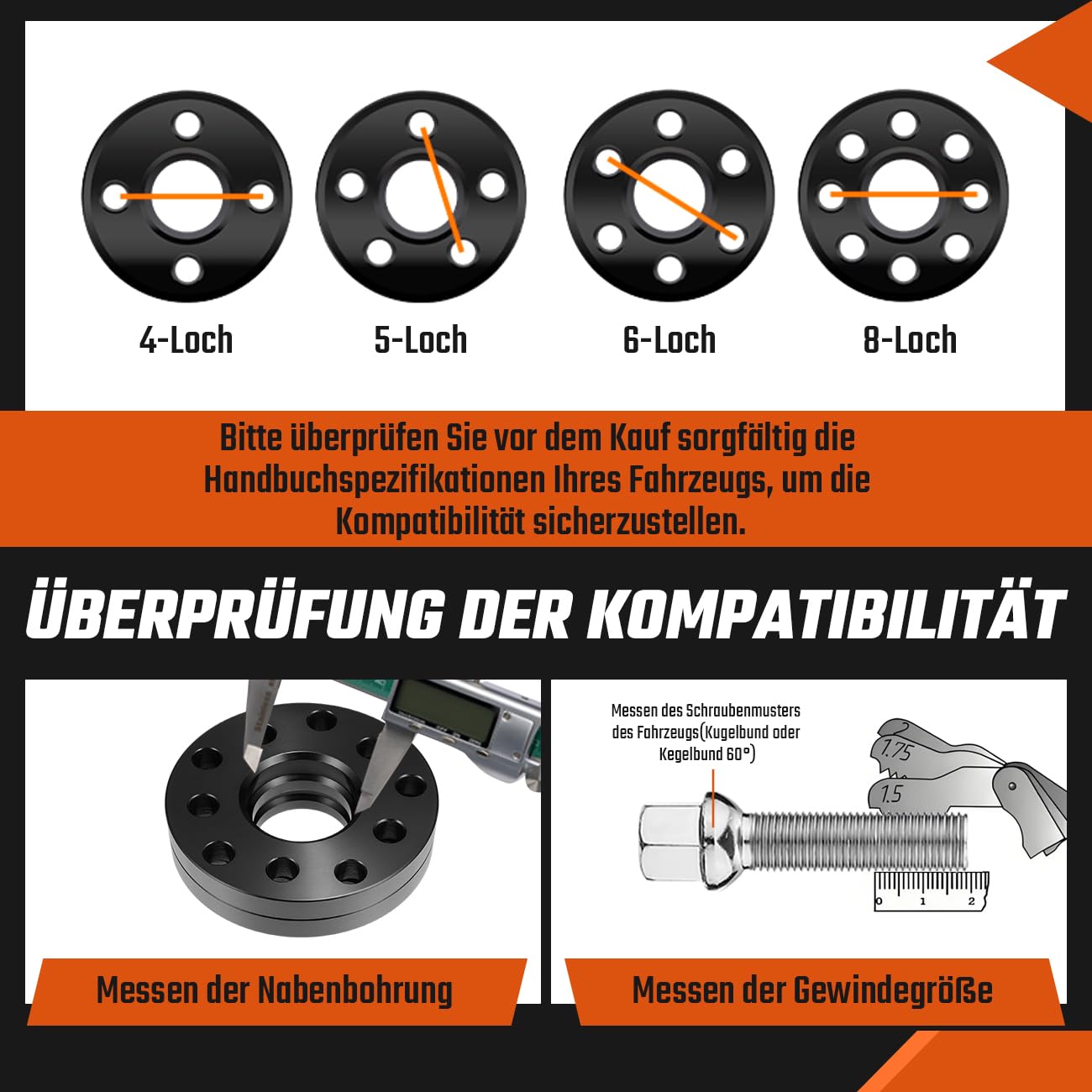 Spurverbreiterung 5x100 5x112 40mm 2x20mm Kompatibel VW Golf Audi A3 A4 A6 A8 Radschrauben M14x1.5 Spurplatten Distanzscheibe Mittenzentrierung 57,1mm Schwarz