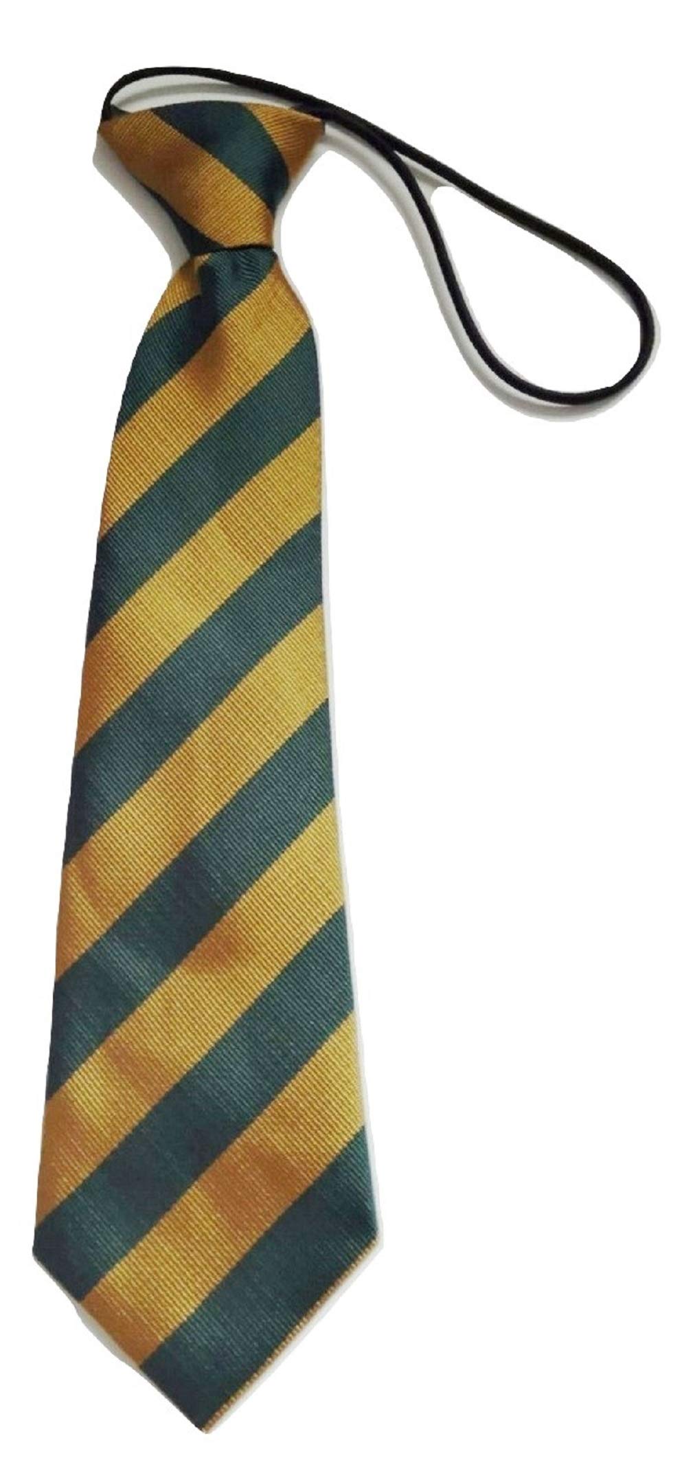 Ll Boys Green/Gold L&L® Striped School Kid Children Wedding Event Prom Party Plain Necktie Tie Uk ()