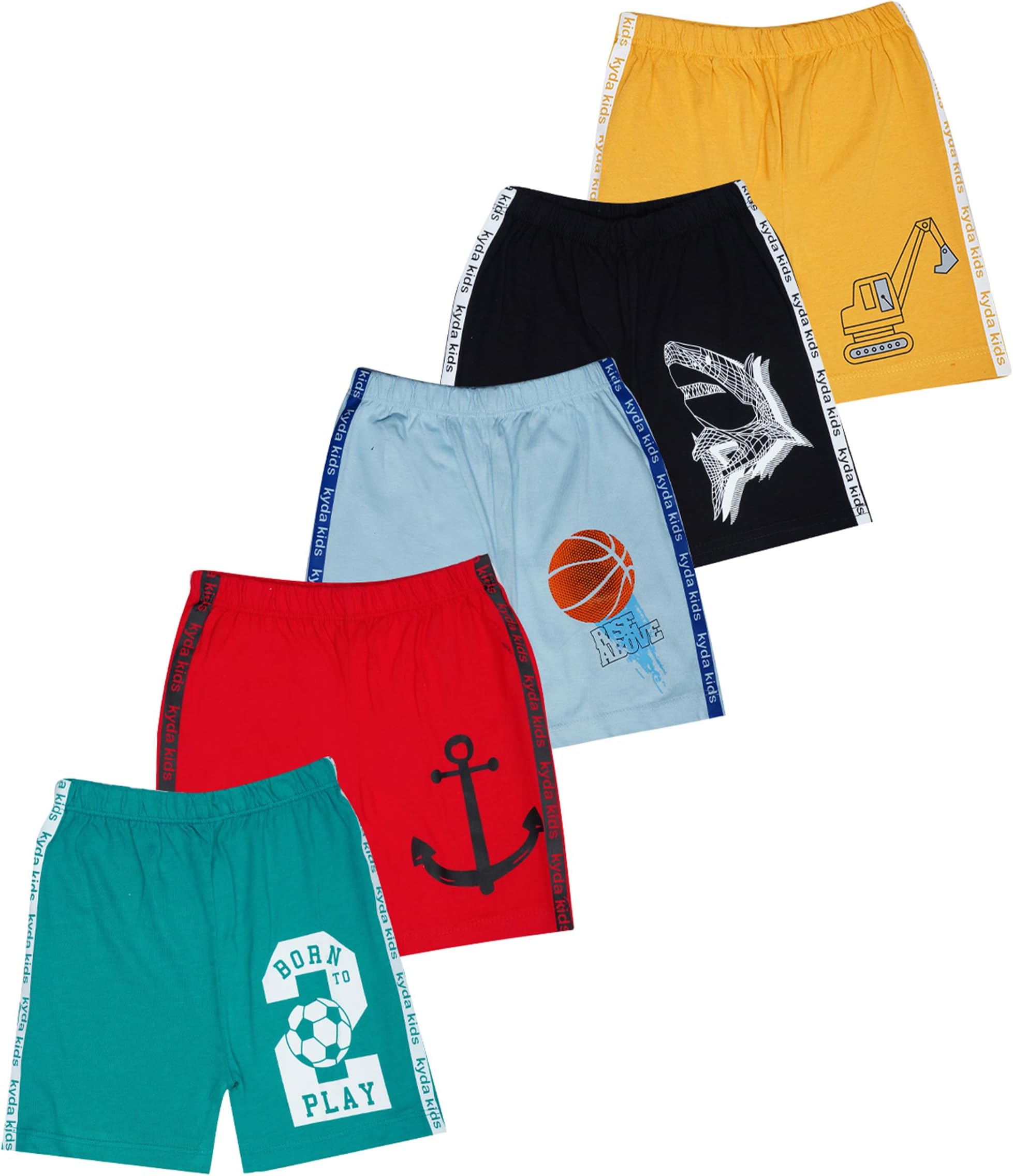 unisex-child SHARK Casual Shorts (pack of 5)