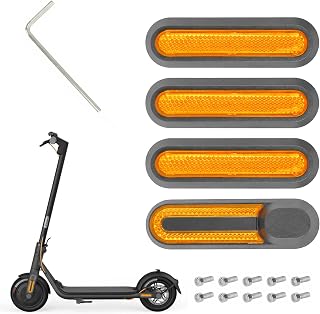 4 Stück E Scooter Zubehör Mit Schrauben, Xiaomi Scooter Zubehör Reflektoren Hinterradabdeckung Reflektierende Schutzabdeckung-Gelb für Xiaomi M365, Pro, 1S, Pro2, Mi3
