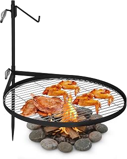 Mangoct Fire Pit Grill Grate-24 inch Camp Fire Grilling Grate-Fire Pit Cooking Grate-Portable Open-Flame Camping Grill For Outdoor Cooking