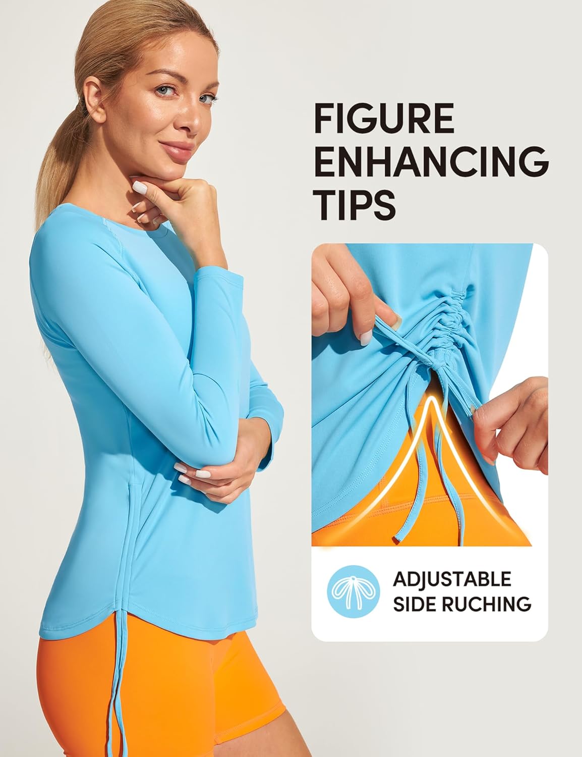 IUGA Rash Guard for Women UPF 50+ Long Sleeve Sun Shirts Swim Shirts for Women Lightweight UV Protection Shirts Hiking Tops - Image 5