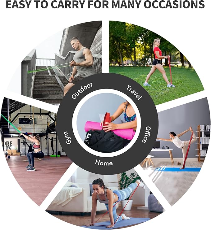 These resistance bands are constructed from high-quality, durable latex or similar materials, which are designed to withstand repeated stretching and maintain their elasticity over time. As a result, they are a practical and cost-effective alternative to traditional weights and gym equipment. Besides building muscle strength, resistance bands are great for improving flexibility and joint mobility, making them a popular choice for warm-ups, cool-downs, and rehabilitation exercises.