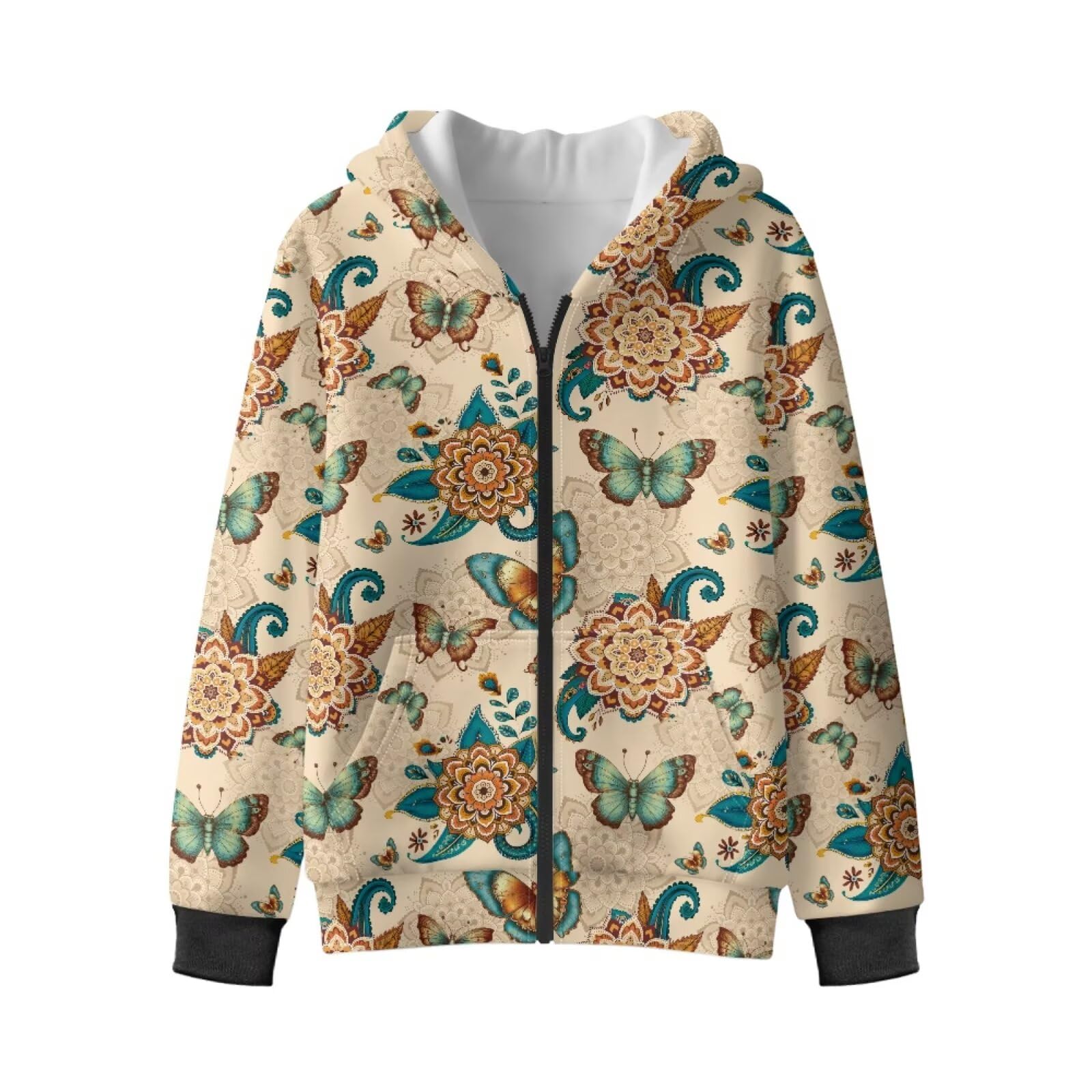 Xoenoiee Dziecięce bluzy z kapturem dla chłopców i dziewcząt kurtka zapinana na zamek z kieszenią nastolatki bluza z kapturem z długim rękawem 6-16 sweter top
