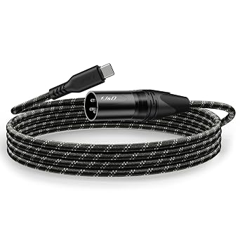 J&D USB Type C to XLR Male Mono Audio Output Cable, USB C to XLR Braided Cable for AMP, Speaker, Mixer, Compatible with iPhone 16/17 and Galaxy S25 Series, Not Support Microphone, 3.2 Feet