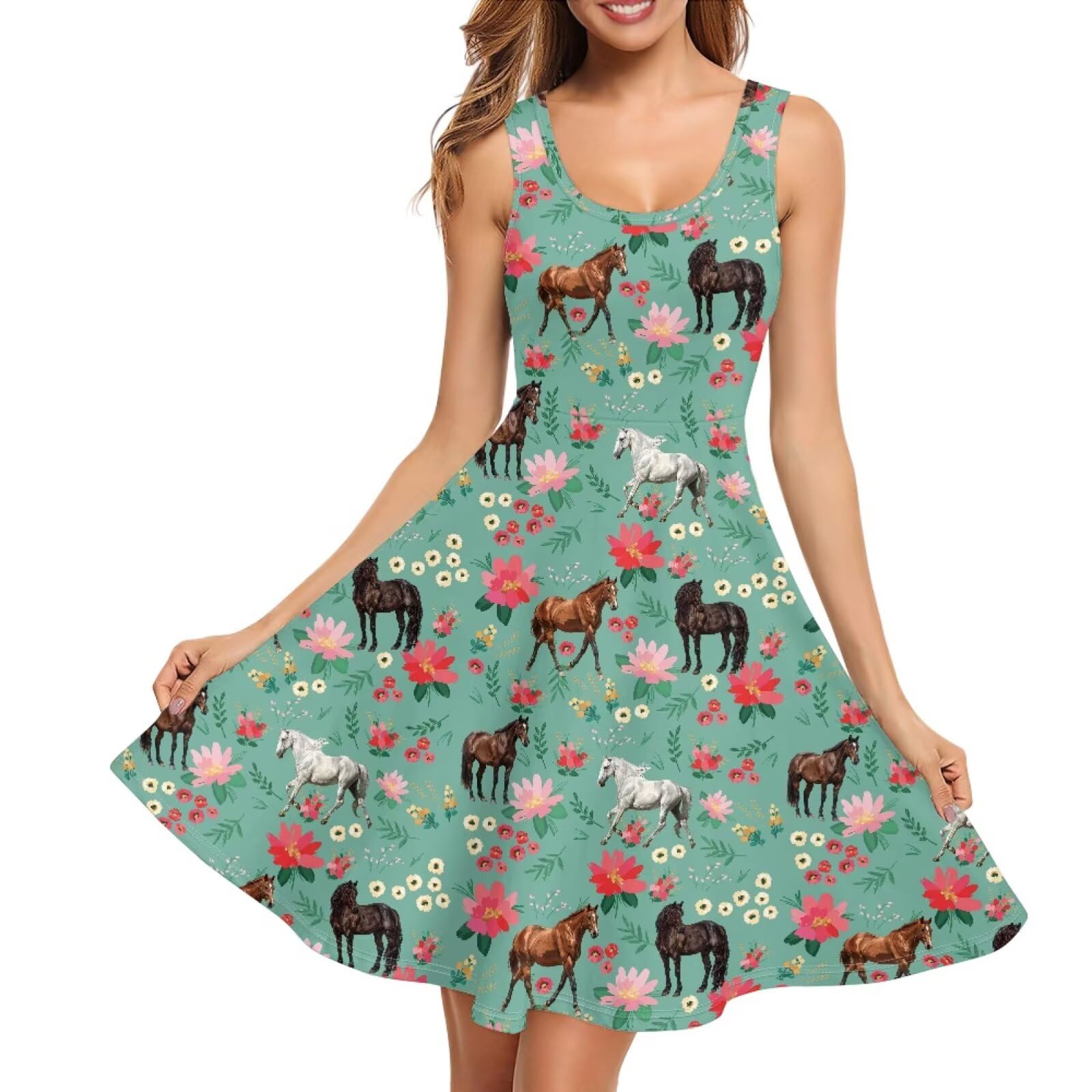 Womens Casual Summer Sundress Halter Mini Plus Size Sexy Casual Dress Prom Birthday Party Beach XS-4XL