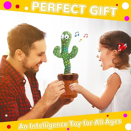 Miniatura 6 de Emoin Juguete de cactus bailarín, cactus parlante, repite lo que dices, canta, repite, baila, grabación, grabación electrónica de cactus bailarín,