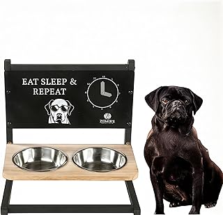 Ziemer´s - Erhöhter Hundenapf -für Hunde – Premium Hundenapf für Haustiere – Perfektes Hundezubehör für Ihr Pet – Ergonomischer Napf für mittlere und kleine Pets - 2X 600ml Näpfe aus Edelstahl product image