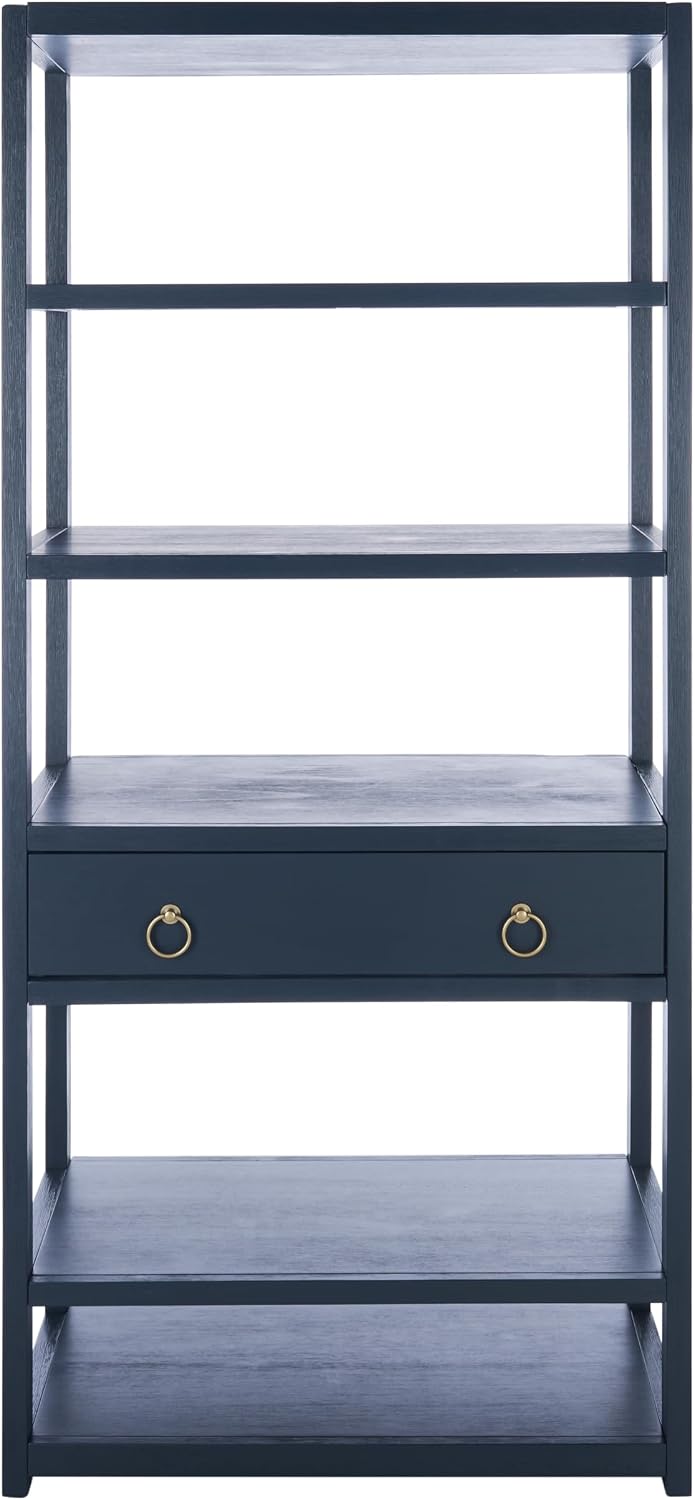 Safavieh Home Collection Johni Navy and Gold 5-Shelf Storage Etagere