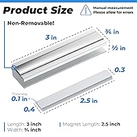 Vista 2 de Imán para Puerta de Ducha - Canal en U para Marco de Puerta con Golpeador de Metal y Imán para Puertas de Ducha de Cristal Giratorias de 1/8" 5/32