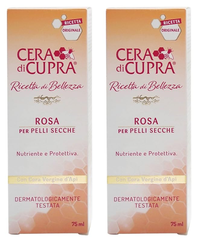 Cera di Cupra Creme Facial para Pele Seca com Cera de Abelha e Vitamina E, Pacote com 2 Tubos de 75 mL