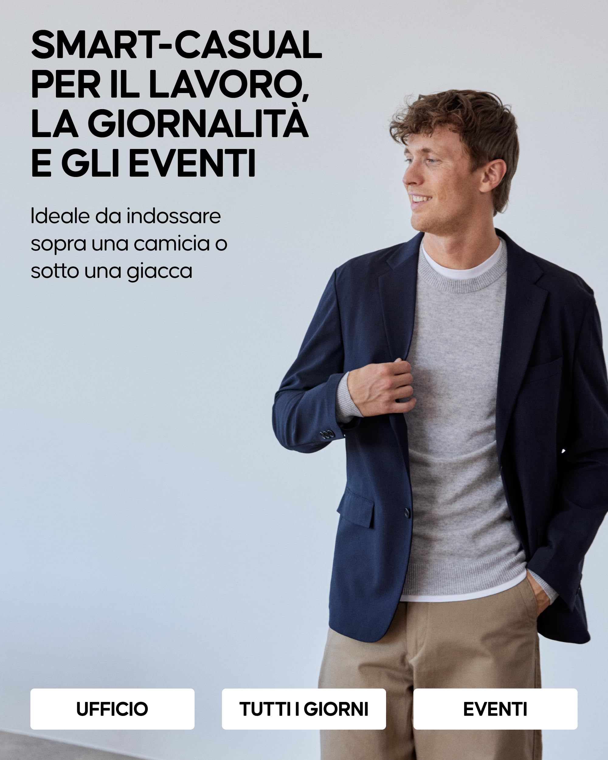 DANISH ENDURANCE Maglioncino Uomo Maniche Lunghe, Morbido Misto Cashmere, Maglione Girocollo Lana Merino e Cashmere, Comodo e Traspirante