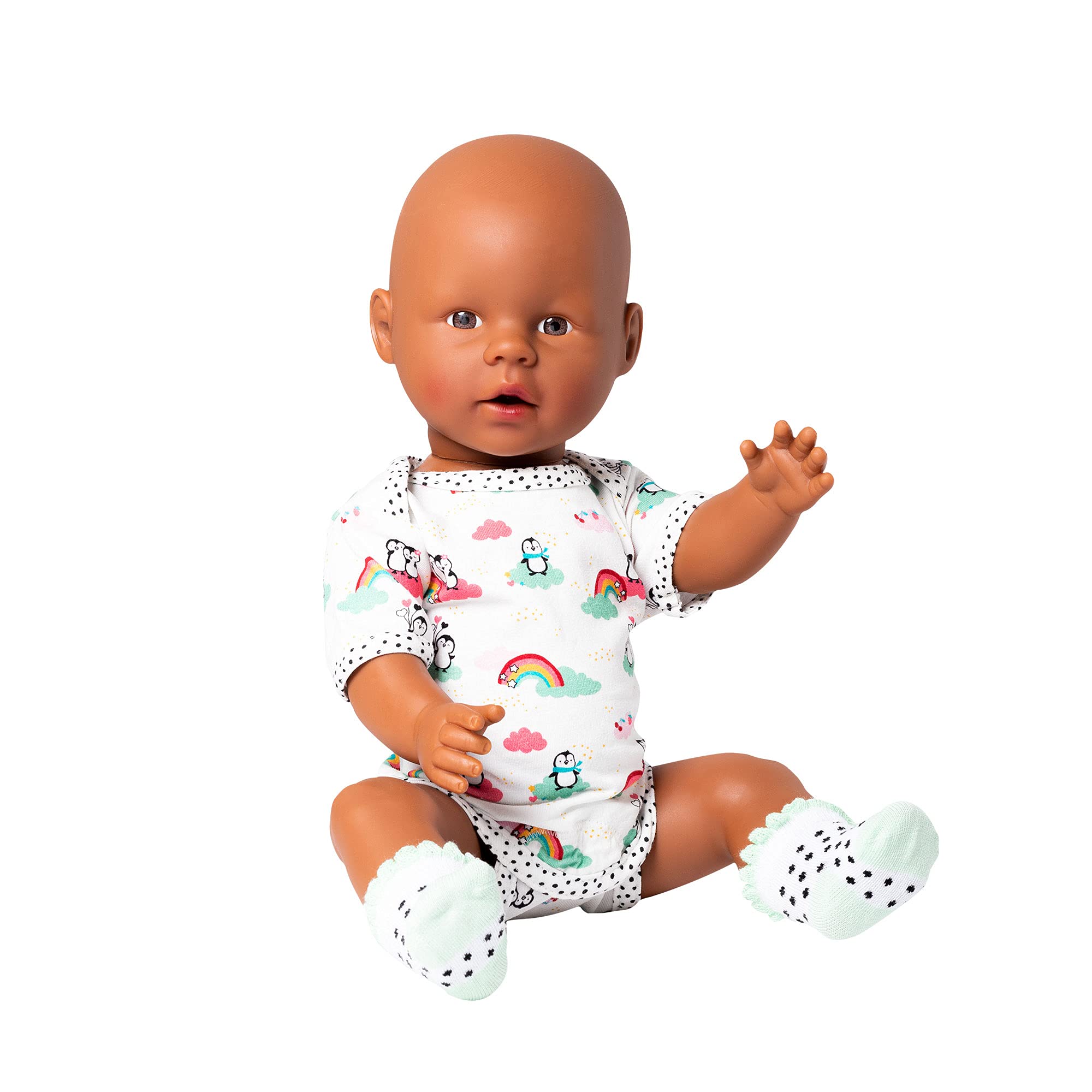 Heless 1121 – Bodysuit for Dolls with Polka Dot Penguin Design – Size 28-35 cm