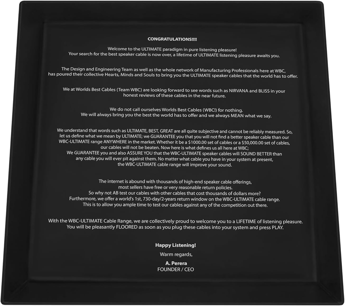 WORLDS BEST CABLES 10フィート アルティメット - 12AWG - ウルトラピュアOFC(ウルトラピュアOFC)