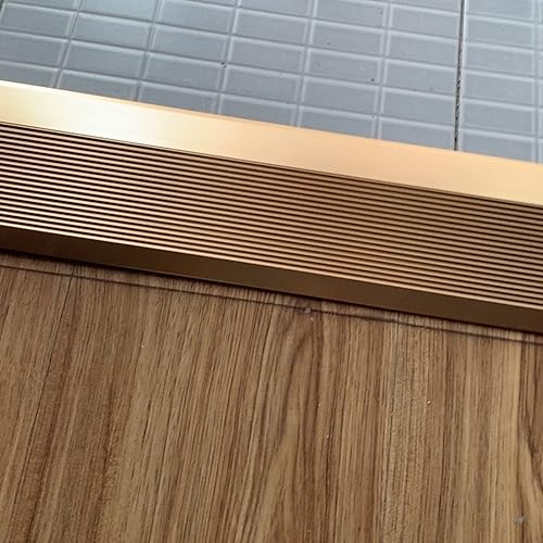 Miniatura 2 de Tira de transición de piso de 3.9 in de ancho, reductor de umbral de puerta para suelos irregulares, recortadora de bordes de aluminio para suelos