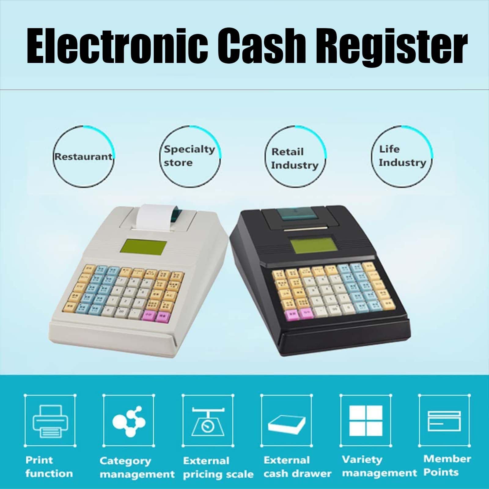 Sistema Registratori di Cassa elettronici, con Stampante Termica, Registratore di Cassa Multifunzionale Commerciale, Registratore di Cassa con Schermo