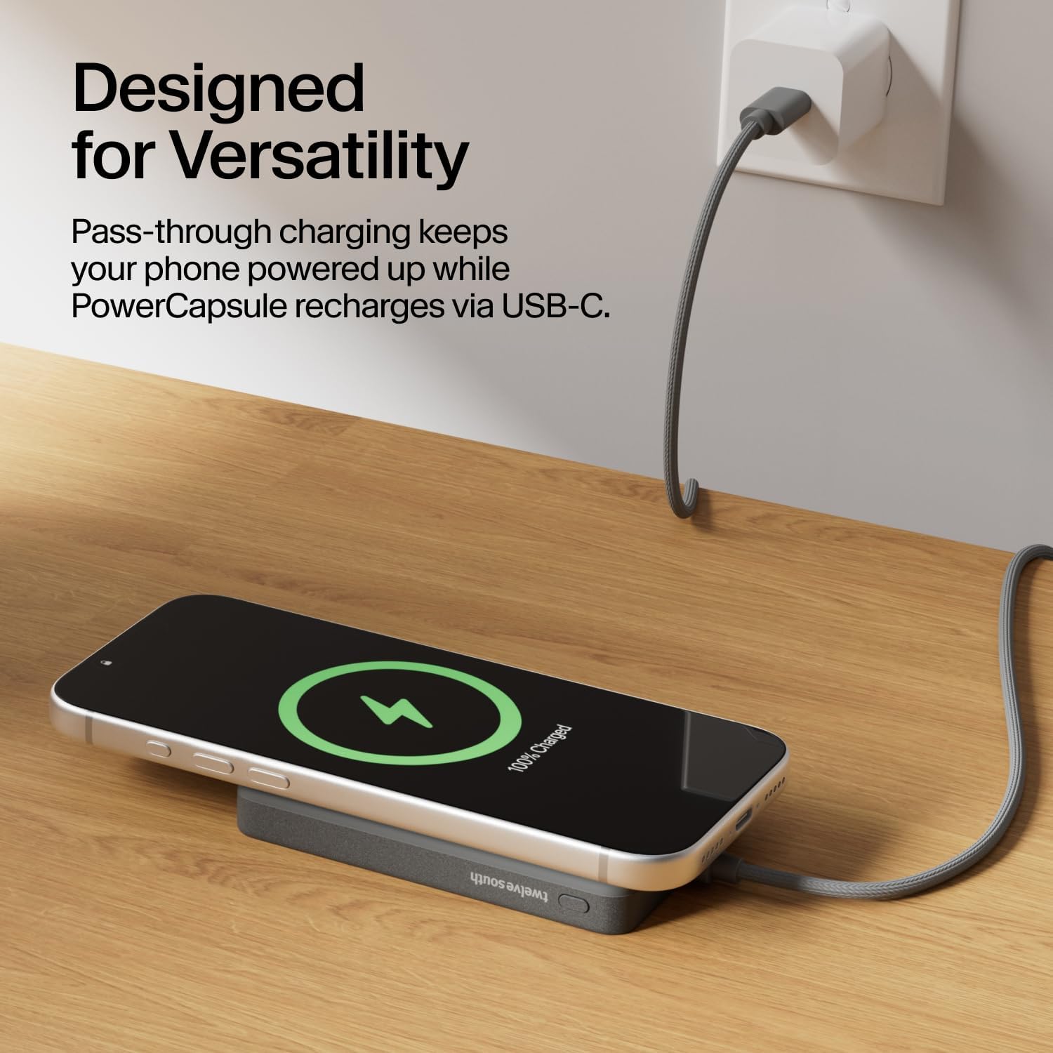 Twelve South PowerCapsule, MagSafe-Compatible Power Bank (Slate) 10,000mAh
