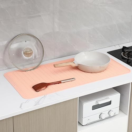 Miniatura 1267 de Tapete de silicona para secado de platos para múltiples usos, fácil de limpiar, ecológico, resistente al calor, tapete de silicona para encimera