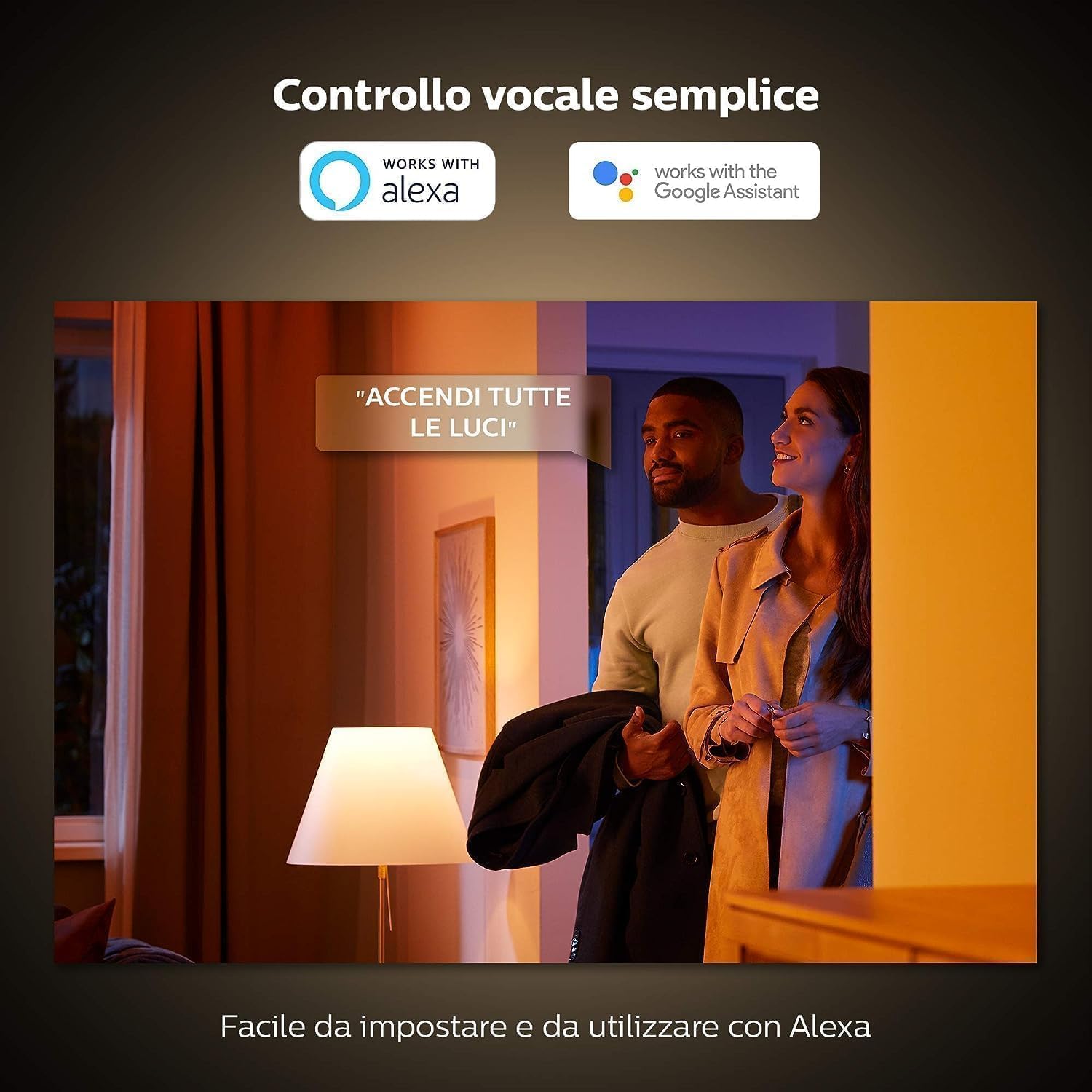 Philips Hue White and Color Ambiance, Lampadina Smart LED, Attacco E14, Luce Bianca o Colorata, 4W, confezione da 2
