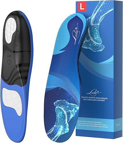 Plantilla para aliviar el dolor de fascitis plantar, soporte de arco ortopédico, inserciones correctivas de sobrepronación, absorben los golpes,