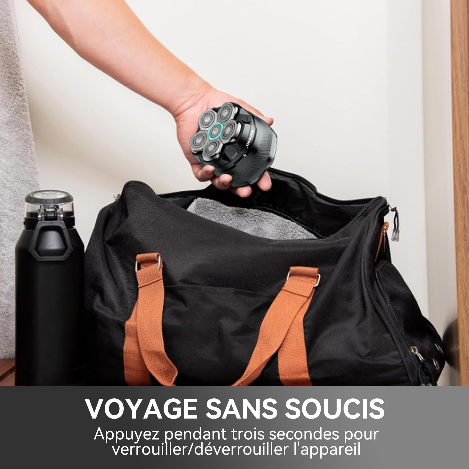 kensen Rasoir Tete Chauve Homme 6D Rasoir Electriques Hommes Cheveux 160 mins d'autonomie Rasoir Crane Homme Chauve Étanche Wet & Dry Type-C Tondeuse Crane Chauve sans Fil avec Écran LED
