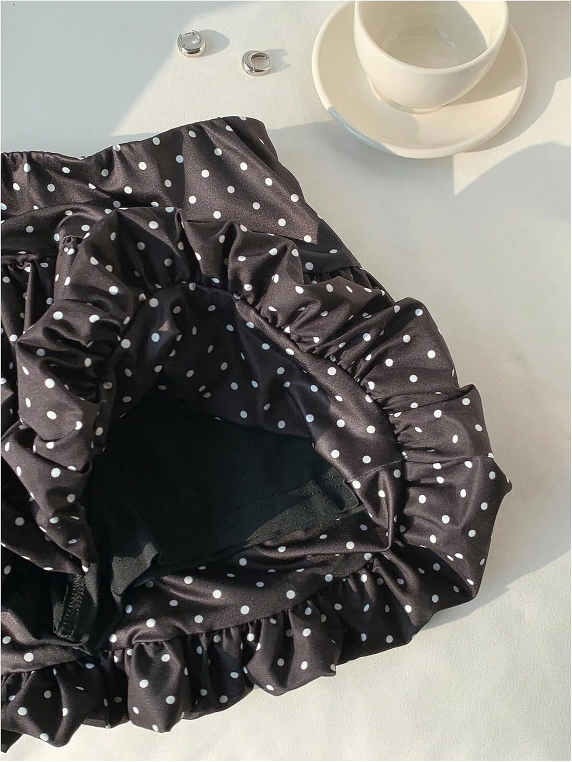Milumia Women's Polka Dots Short Bubble Skirt Low Waist Ruffle Hem Mini Shirts - Image 5