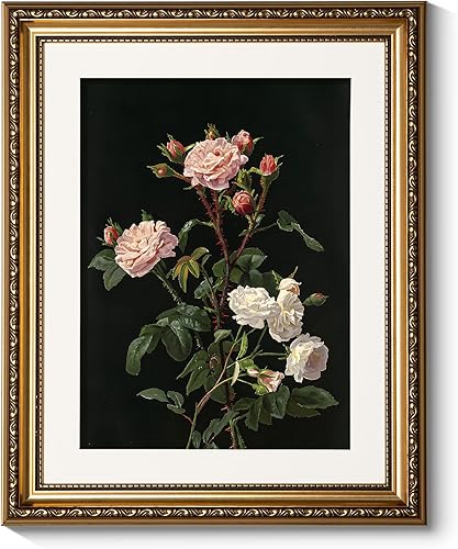 Miniatura 17 de ARPEOTCY Arte de Pared Vintage con Marco Dorado, Paisaje Retro de Jardines y Cielo, 20x25 cm Pequeños Cuadros en Lienzo con Marco Antiguo, Pinturas