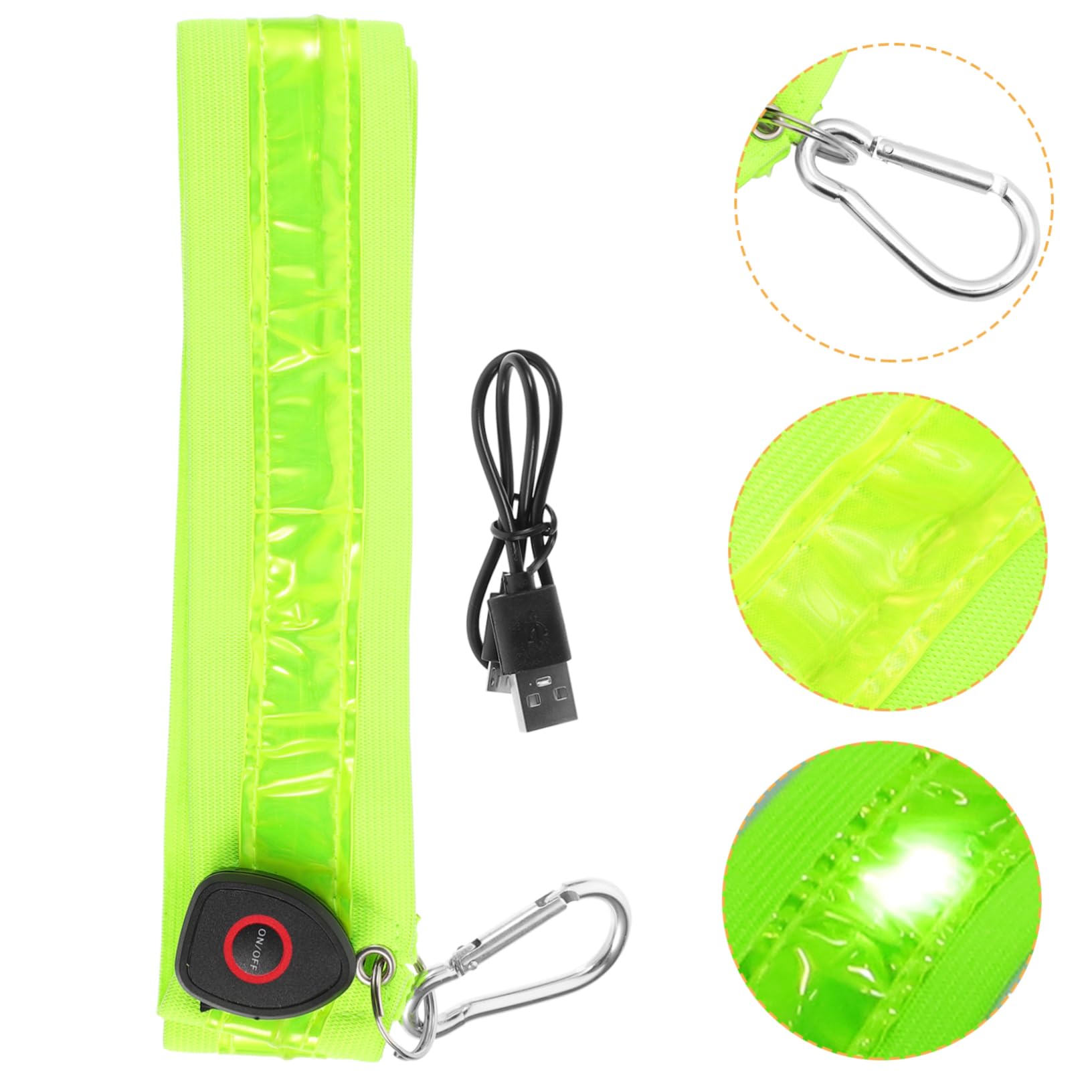 TOYANDONA Bretelles croisées Lumineuses lumières Ceinture Brassard de Course à Pied Ceinture réfléchissante de sécurité Ceinture d'épaule de Course de Nuit Nylon Vert