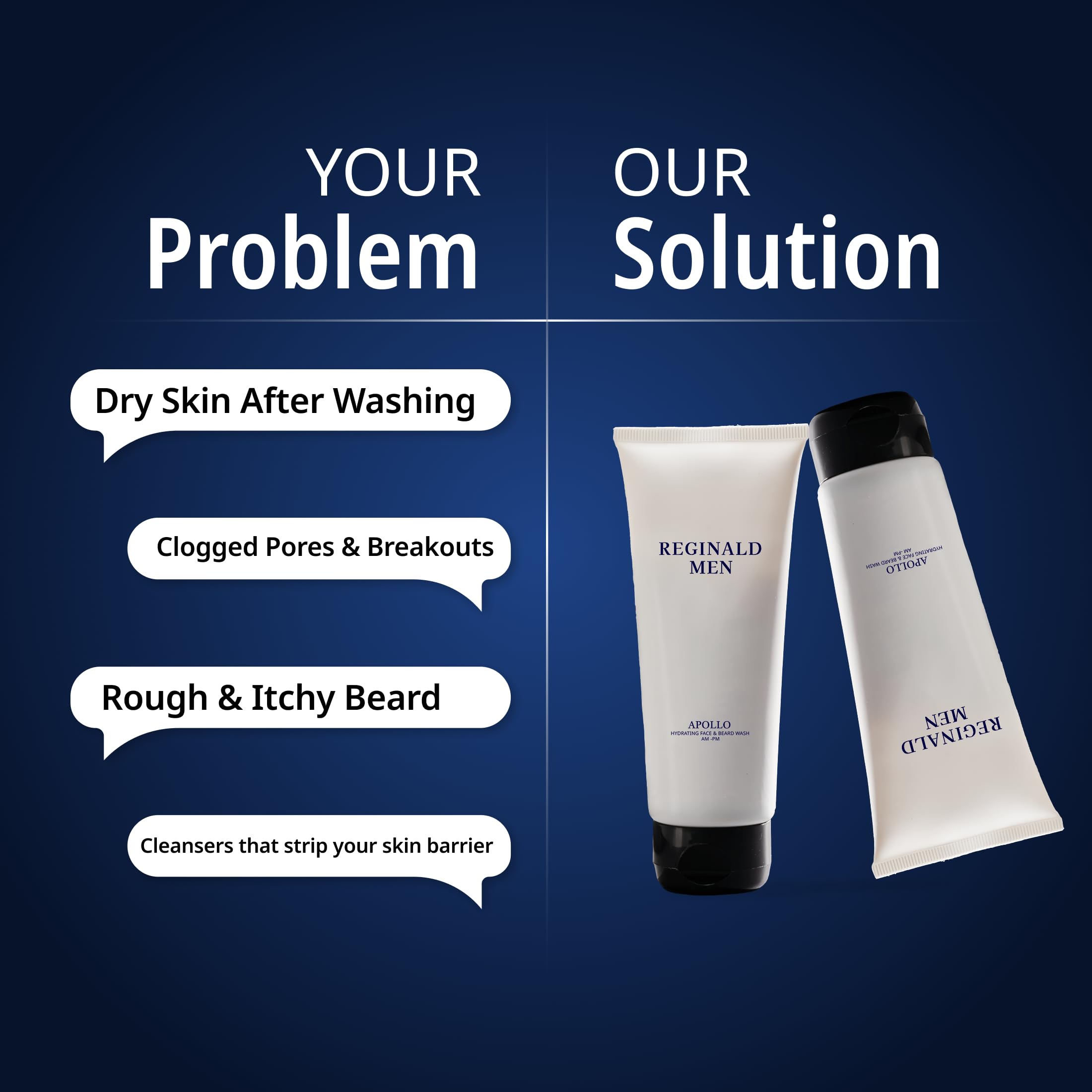 Reginald Men Apollo - Hydrating Face & Beard Wash | Deep Clean, Acne & Tan Control with 8 Actives Face Wash|(pack of 2)|(100g X 2) 4