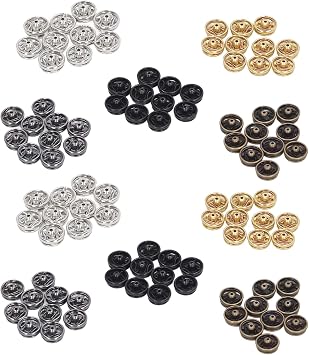 Rcniso 100 Pcs 5 mm Mini Press Studs Fasteners 5 Colours Prevention Lightweight Miniature Press Studs Doll for Women Men