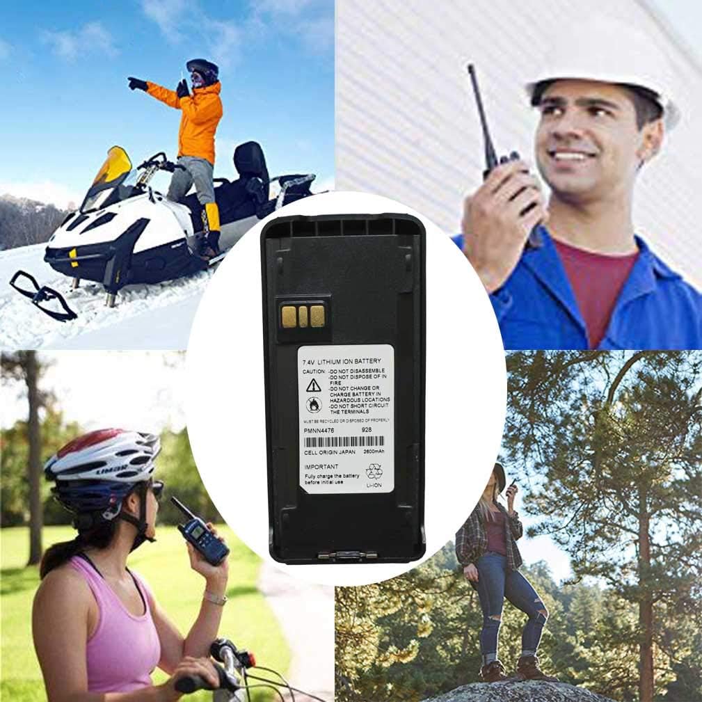 PMNN4476 Two-Way Radio Battery 7.4V 2600mAh Li-ion Replacement for Motorola PMNN4476A XIR C1200 C2660Talkabout Radios+Belt Clip