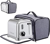 Vista 1 de Toaster Cover with Base for 2 Slice Wide Slot, Dust Covers Compatible with Cuisinart 2 Slices, Toaster Bags with Zipper Closure (Cover Only)