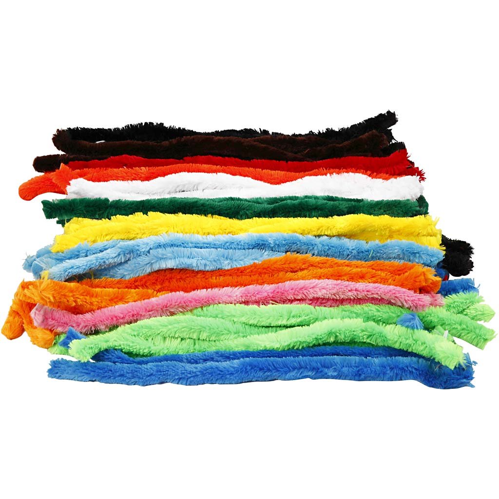 Pipe Cleaners, Thickness 25 mm, L: 45 mm, asstd Colours, 60asstd
