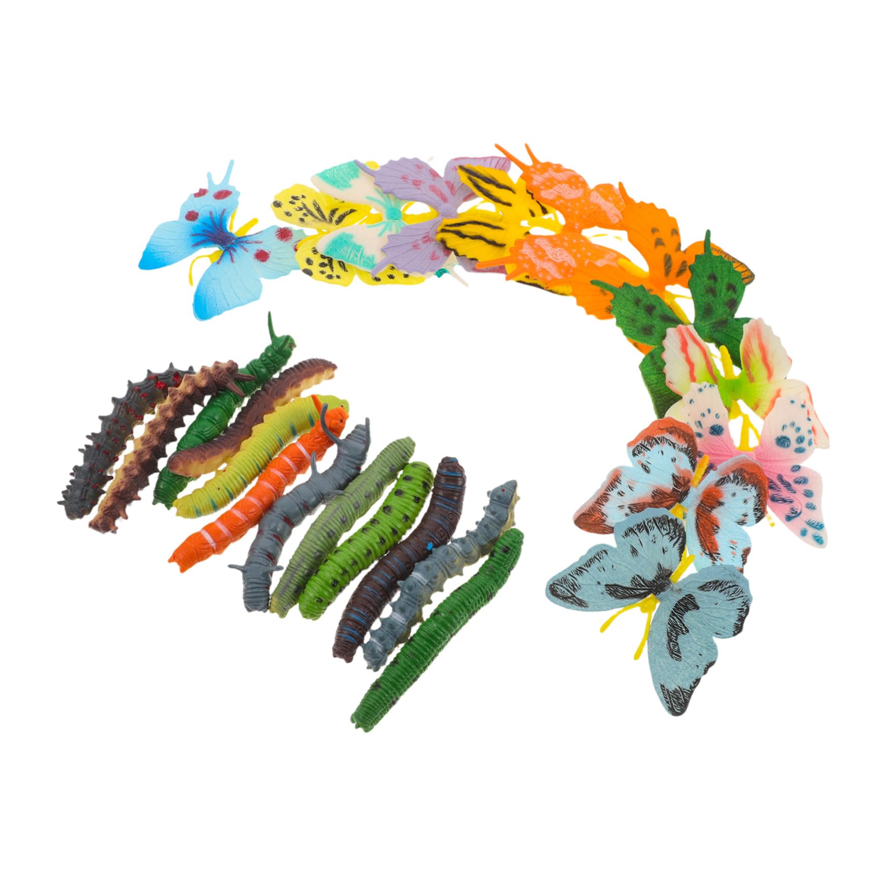 LALADEFIEE Plastic Insect Figurines Realistic Butterfly Caterpillar for Early Education Cognitive Playset Plastic Animal Models for Party Activities and Learning