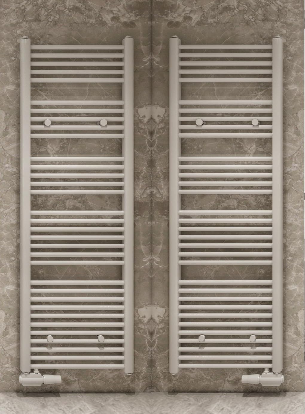 MC Heat Premium Badheizkörper 600x1200 mm - Handtuchwärmer mit flexiblem Anschluss Links/Rechts - Moderne Badheizung mit Mittelanschluss