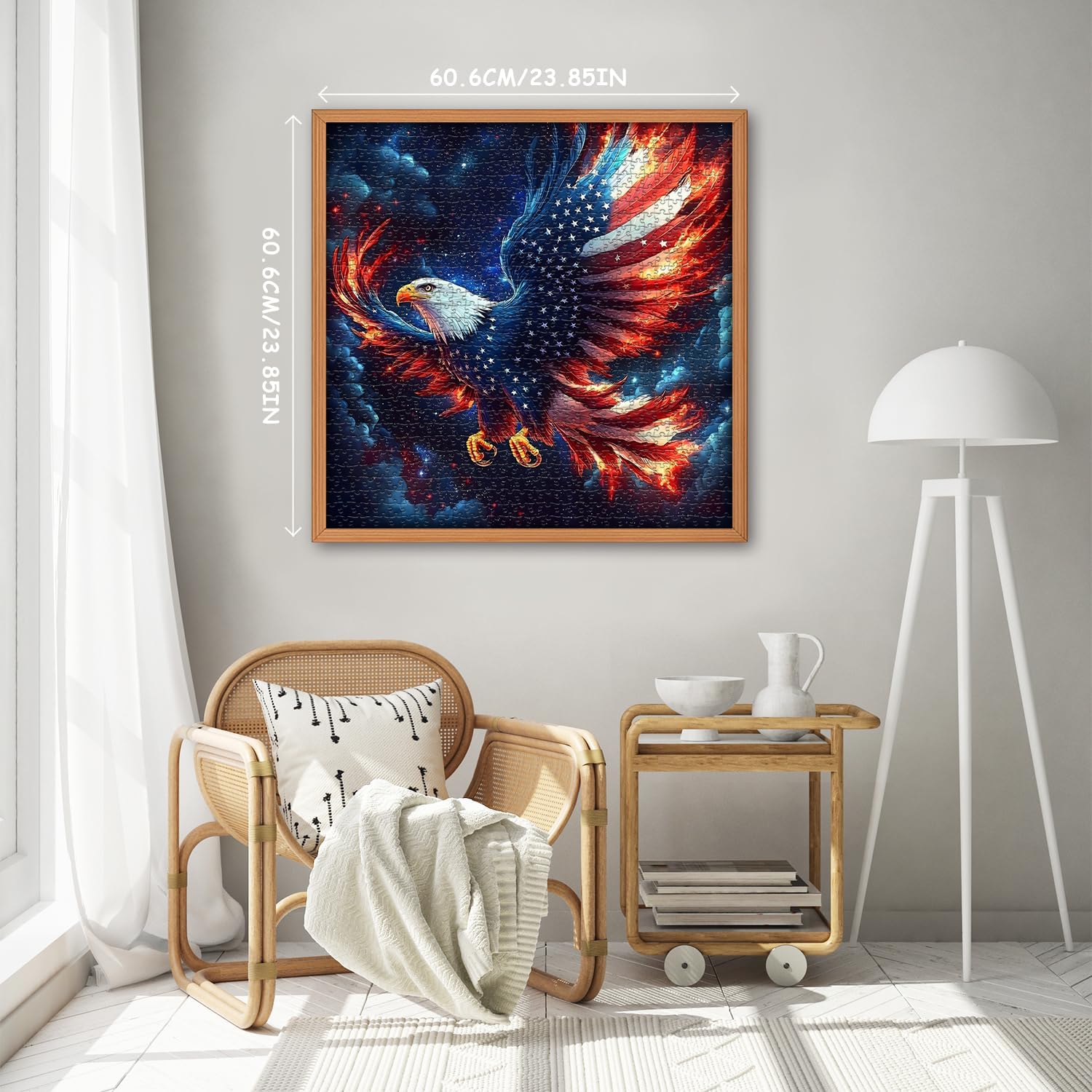 American Flag Eagle Puzzles for Adults 1000 Pieces, USA Patriotic Faith Country Jigsaw Puzzle, United States Bird Puzzles Bald Eagle