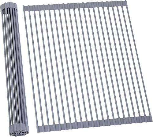 Vista 61 de Ohuhu Escurridor de platos sobre el fregadero, 17.6 pulgadas de ancho x 15.4 pulgadas de largo, organizador de fregadero de cocina, organizador